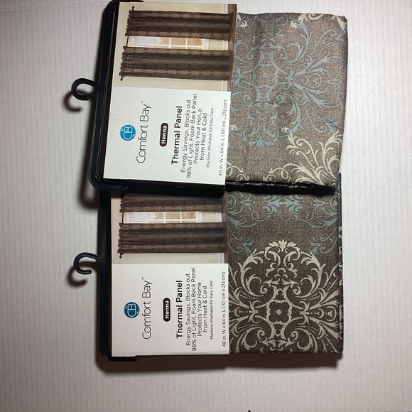 Comfort Bay Other - Comfort Bay Brown and Cream Damask Curtains